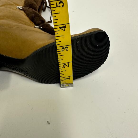 Vintage Alpine Shearling-Lined Leather Winter Boots, Made in Spain, Size 7.5M - Picture 7 of 9